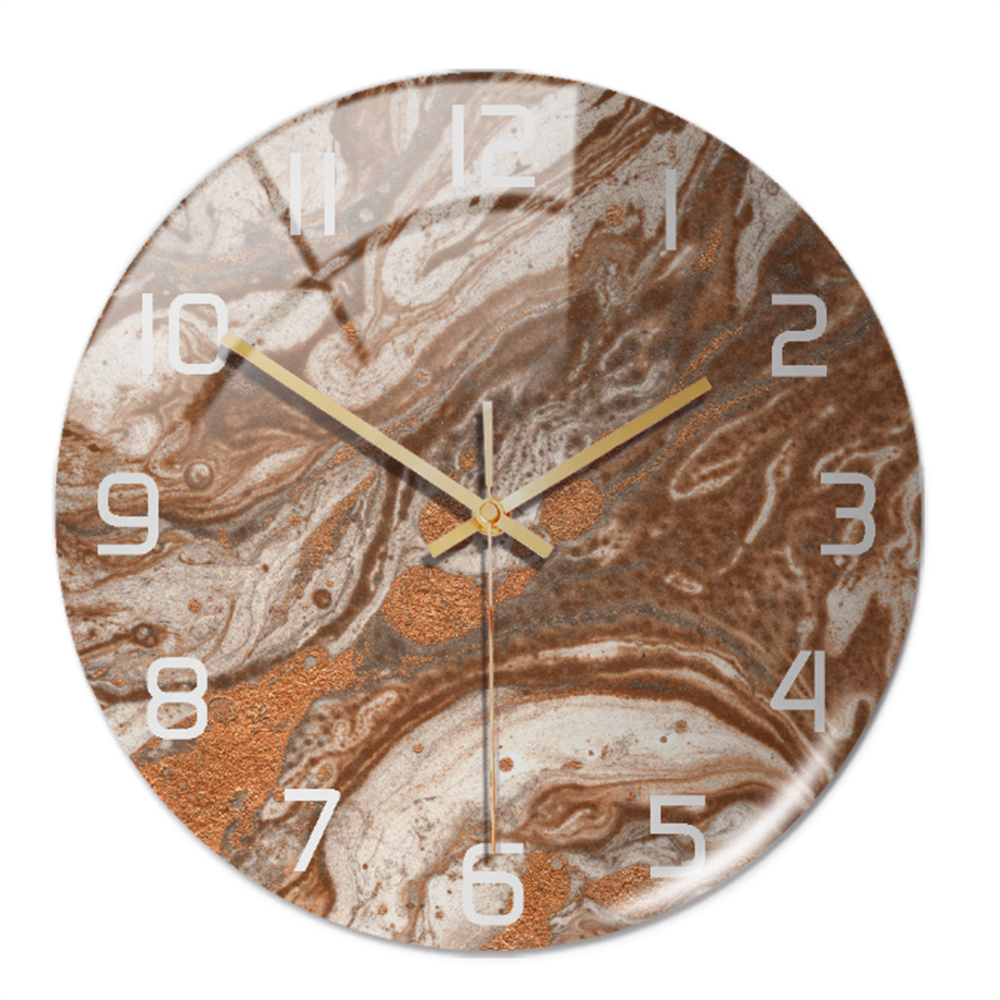 Wandklok Stil Ø30cm, Wit Marmer Effect Moderne Luxe voor Woonkamer/Kantoor