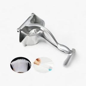 home & garden : CitrusPro - Ensemble Perssysteem - Handpers van Aluminiumlegering voor Citrusvruchten & Granaatappels in Citruspers met doos en 50 filterzakjes en 1 tang van Pantino