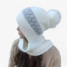 Beanie : Muts Zwart - In-Één Gebreide Wintermuts - Warm, Comfortabel en Winddicht in wit van Pantino