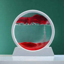 Art de sable : Decoratief 3D Bewegend Zand Schilderij van Glas – Ontspannend Landschap voor Kantoor/Thuis in Rouge van Pantino