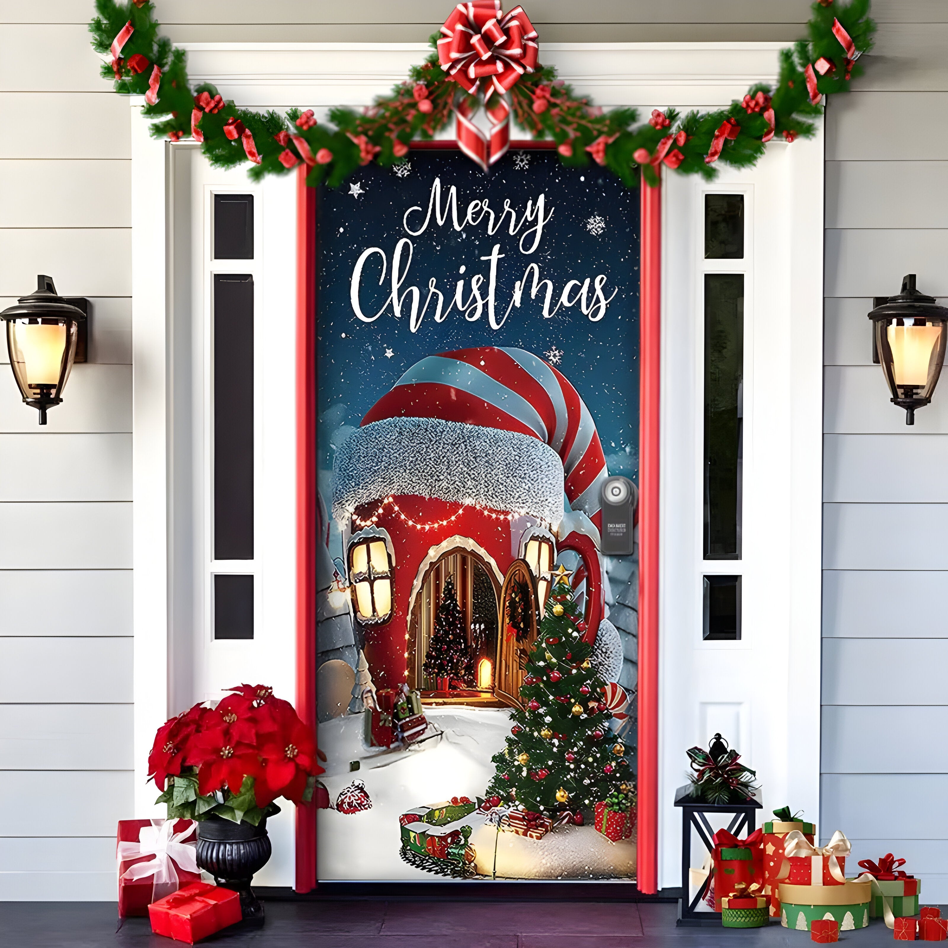home & garden : HolidayCheer - Kerst Achtergrondbanner van Polyester - Creëer een Feestelijke Sfeer voor Uw Decoraties in Stijl-3 van Pantino