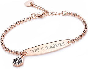 Medical ID Bracelet : AlertBand Armband Dames Goud - Stijlvol Design - Goudkleurig in Rosé Type 2 van Pantino