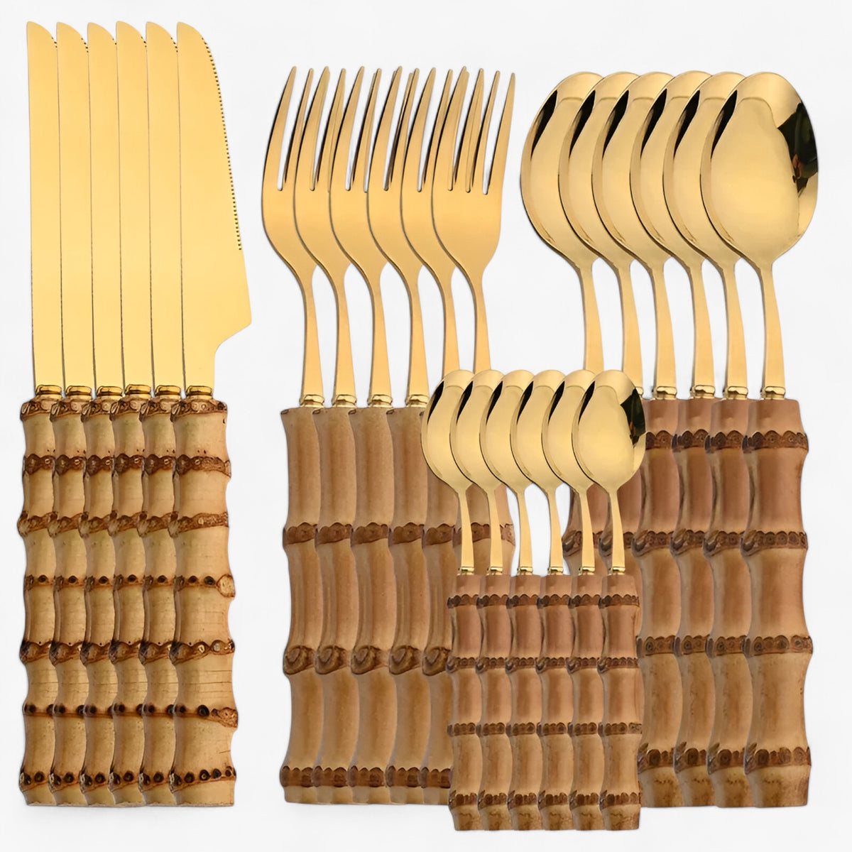 home & garden : BambooCraft - Bamboe Bestekset - Goud 24Stuks in Goud 24Stuks van Pantino