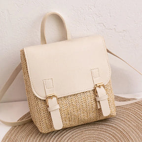 bags : BloomBag Vintage Rieten Tas - Bruin in Wit van Pantino