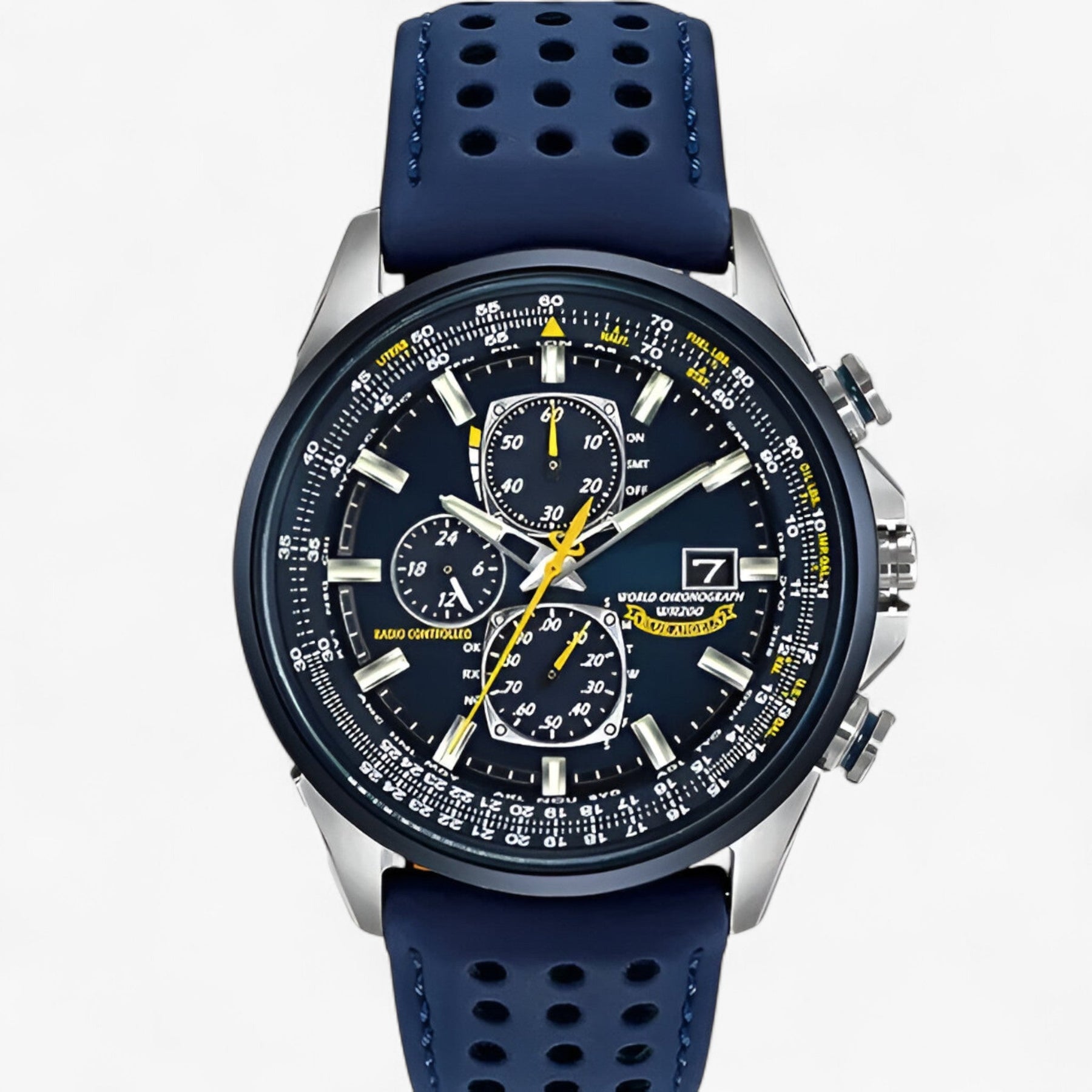 Watches : Heren Chronograaf Horloge MultiSteel 42mm, Zilverkleurig Staal met Elegante Blauwe Wijzerplaat in van Pantino