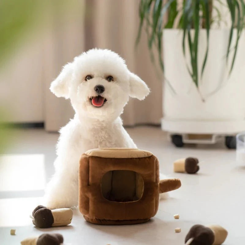 pets : Interactief Snuffelspel Hond Beige - Stimulerend Voerspeelgoed - Stof in van Pantino