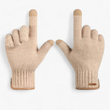 Gloves : Winter Handschoenen voor Mannen Heren - Warmte & Stijlvol Comfort - 001Zwart in 003Kameel Eén maat van Pantino