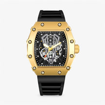 watches : Horloge Heren Zwart - Vierkant Luxe Sporthorloge in Goud van Pantino