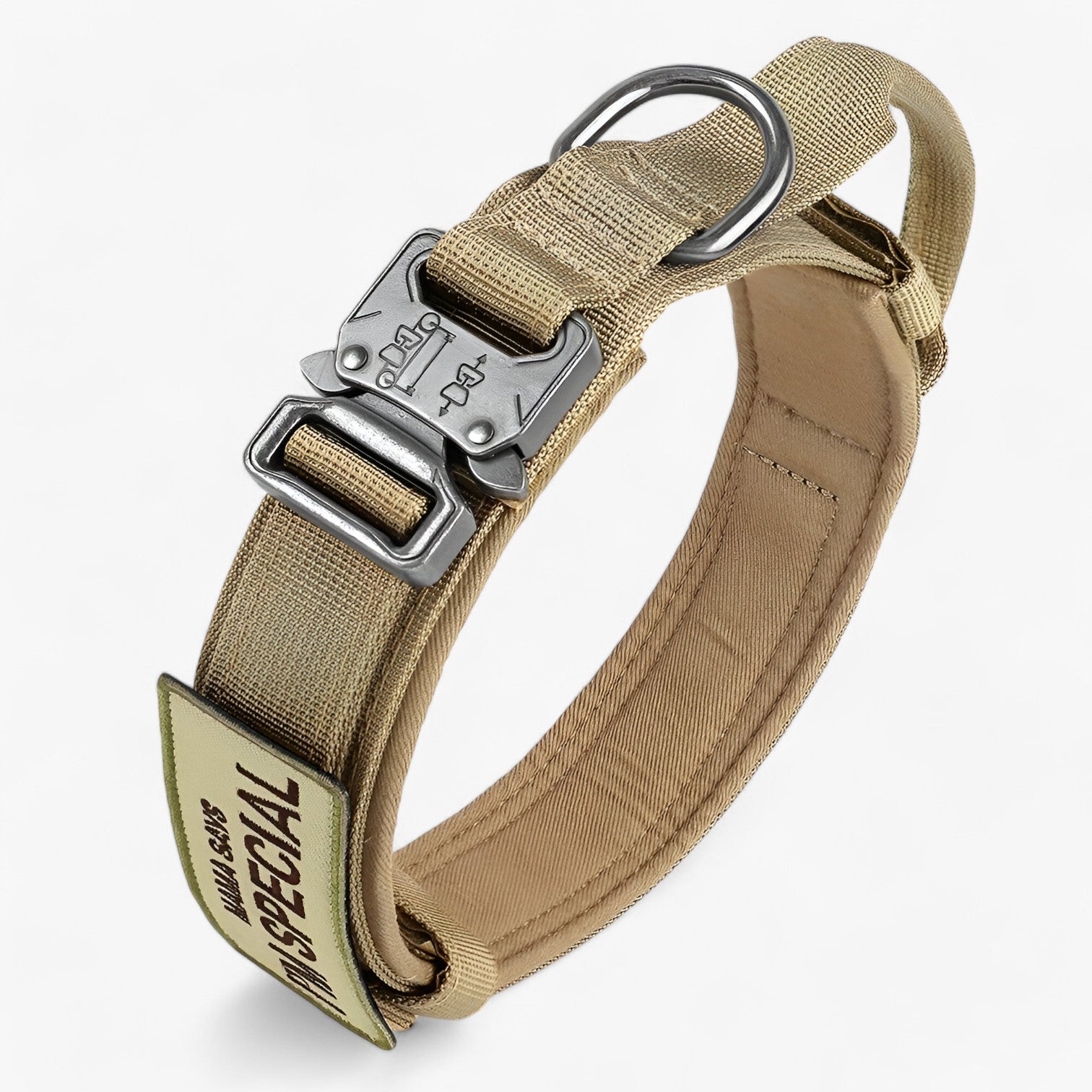 pets : Tactisch Hondenhalsband met Handvat voor Training - Bruin Set in Bruin Set van Pantino