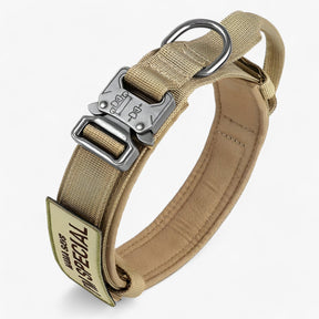 pets : Tactisch Hondenhalsband met Handvat voor Training - Bruin Set in Bruin Set van Pantino