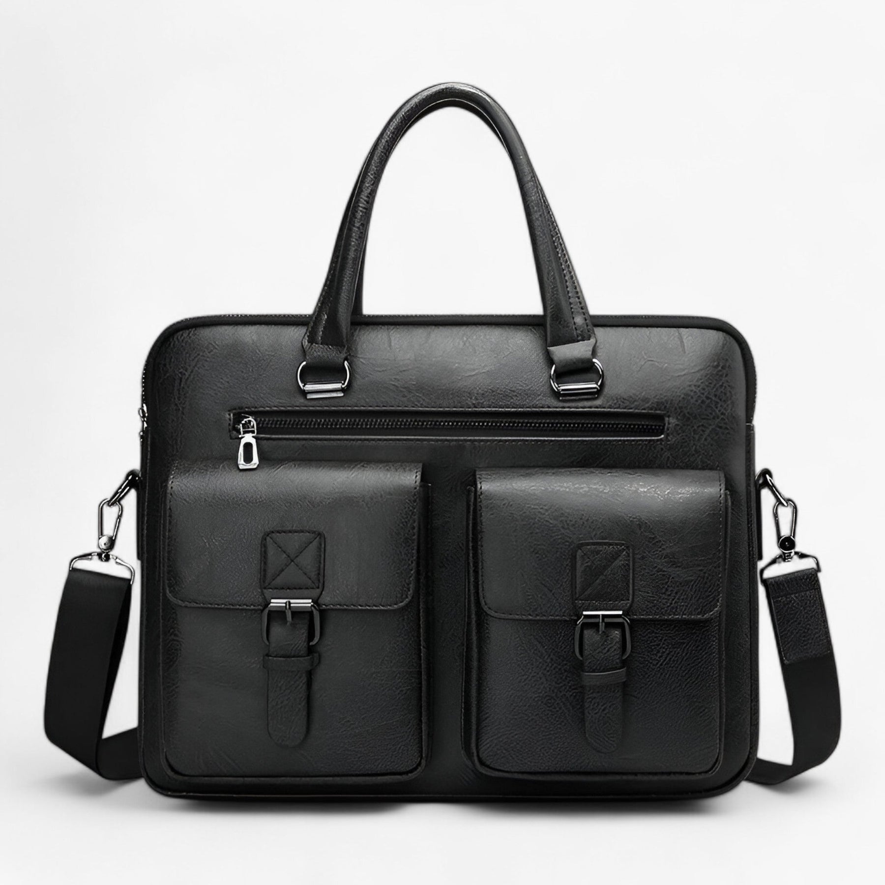 bags : Professionele Tas - Elegant en Ruim - Bruin in Zwart 38 x 7 x 30 van Pantino