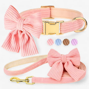 pets : Schattige Roze Halsband en Leash Set voor Kleine en Middelgrote Honden in van Pantino