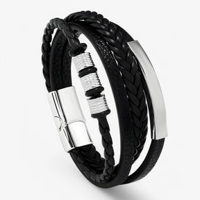 Bracelet : Armband Heren Zwart - Robuuste en Veelzijdige Leren in van Pantino