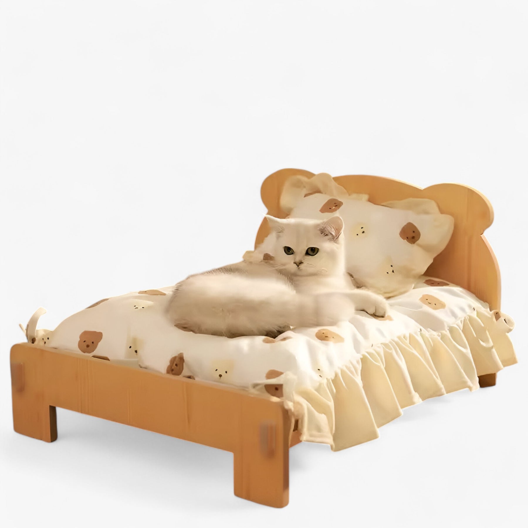 pets : LuxuKat - Massief Houten Kattenbed - Duurzaam, Comfortabel & Stijlvol in van Pantino