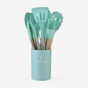 home & garden : Set van 12 Keukenhulpmiddelen in Silicone - Zwart 12Stuks in Groen 12Stuks van Pantino