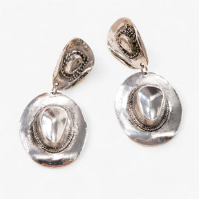 Earrings : Oorbellen Goud - Vintage Cowboyhoed - Trendy Feestaccessoires in van Pantino