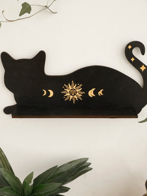 home & garden : Zwarte Kat Maanfase Wandplank in van Pantino