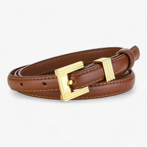 other : Dunne Leren Riem - Licht en Comfortabel - Zwart in Bruin 100cm van Pantino