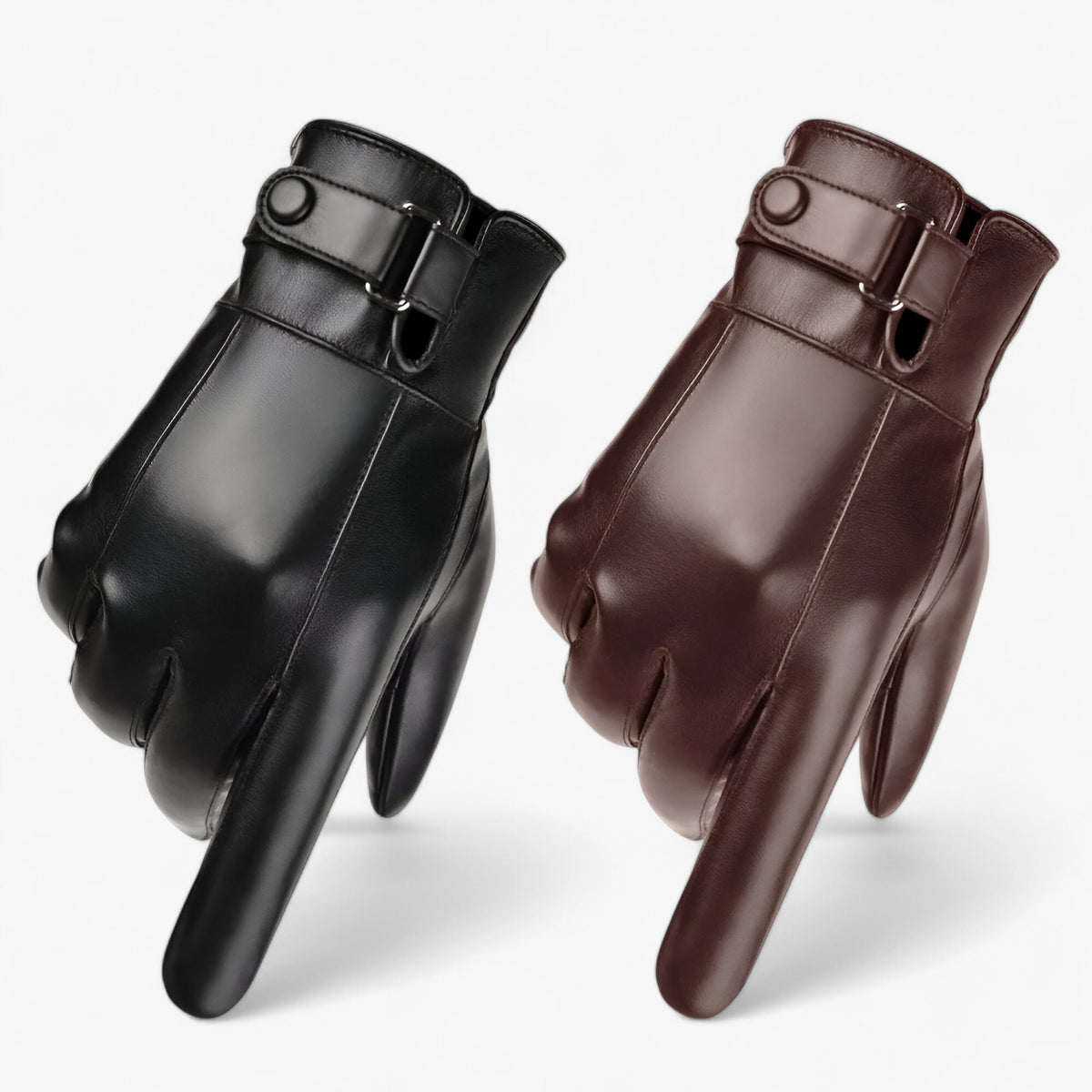 Men's Leather Winter Gloves : Handschoenen Heren Bruin - Warme Leren Winterhandschoenen in van Pantino