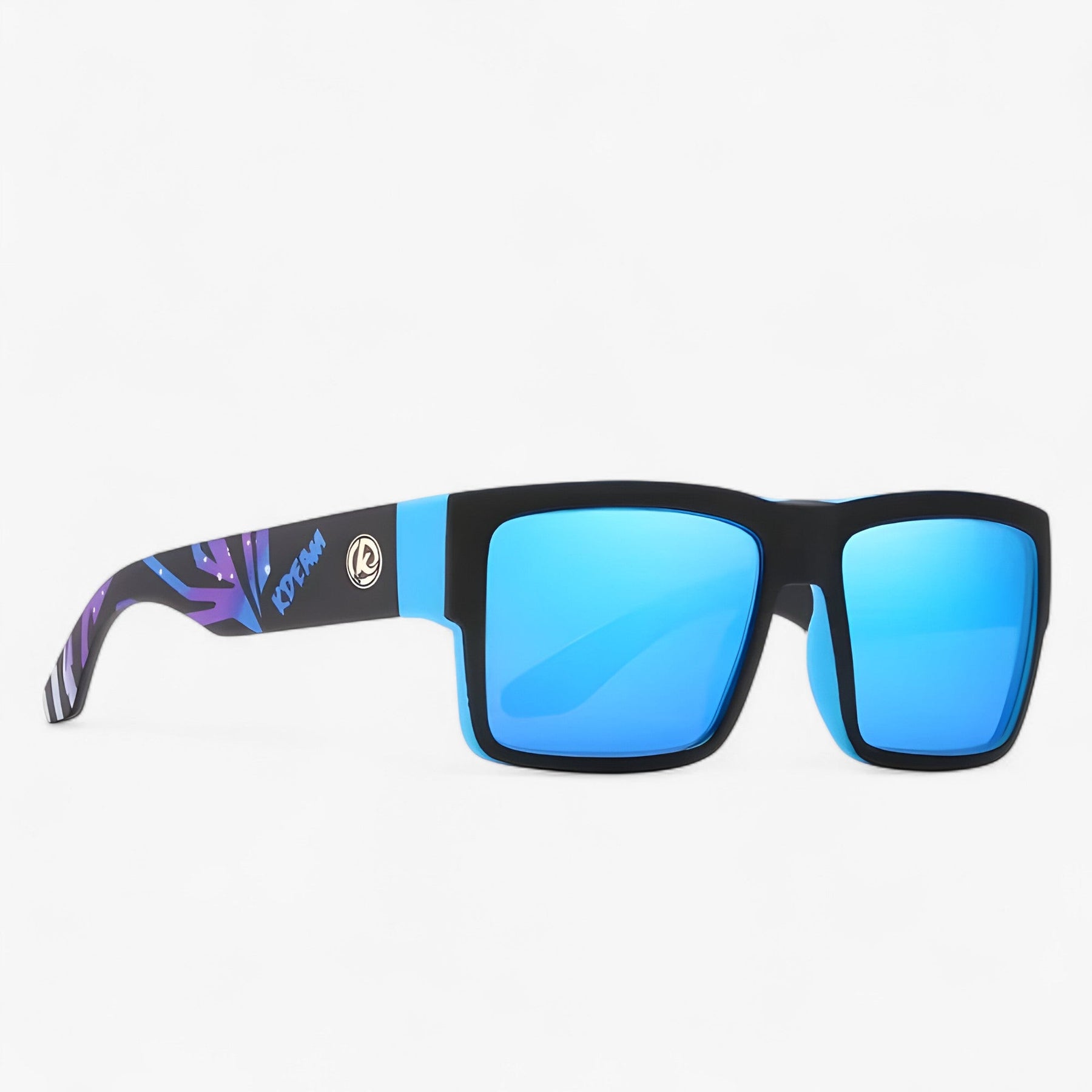 Men's Polarized Sport Sunglasses : Zonnebril Heren Zwart - Sportieve Gepolariseerde Winddichte in 2. IJsblauw Vierkante polarisaie van Pantino