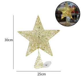 home & garden : Sterrenachtige Elegant - Bovenste Ster Ornamenten Kerstlicht - Verlicht Uw Eindejaarsfeest in 25cm Goud van Pantino