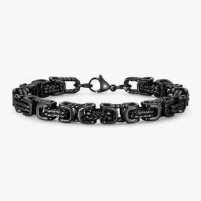 Bracelet : Armband Heren Zilver - Robuust en Tijdloos - Grote in Zwart van Pantino