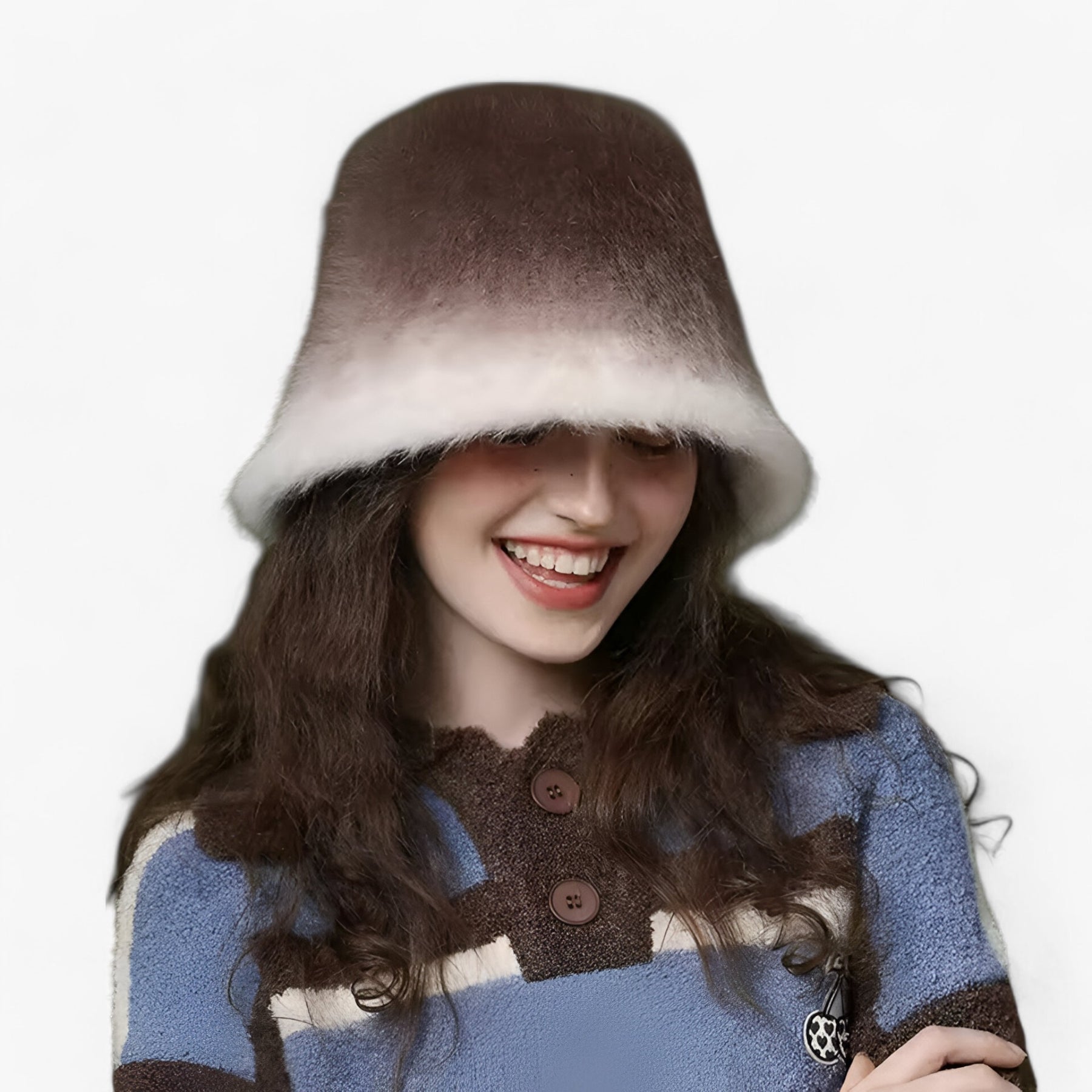 Fisherman Hat : Hoed Blauw - Warme Konijnenbont Vissershoed - Elegante Stijl en Comfort in van Pantino