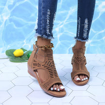 Sandals : Orthopedische Sandalen Dames Zwart - Comfortabele Sandalen met Voetboogondersteuning in Bruin van Pantino