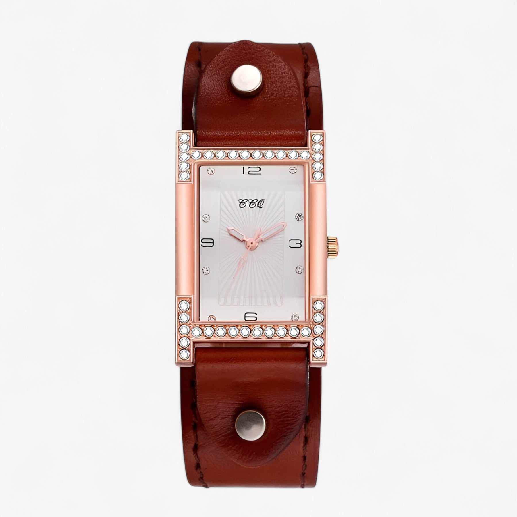 watches : Damen Quartsuurwerk Horloge met Leren Band voor Koppels - Zwart in Bruin van Pantino