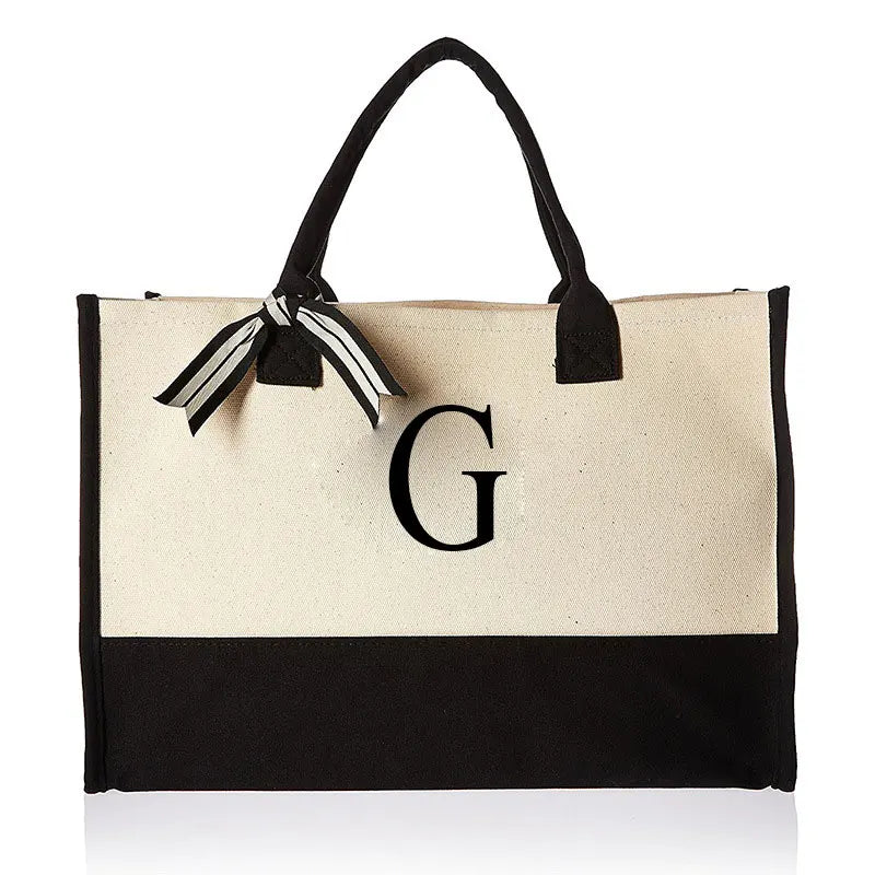 bags : Tote Bag Wit - Gepersonaliseerd Monogram - Canvas in G van Pantino