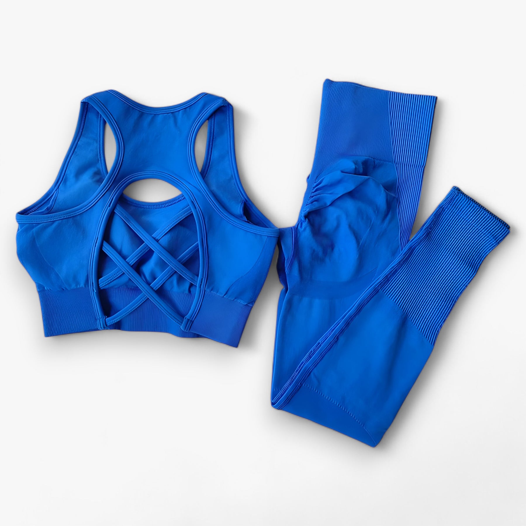 Two-Piece Sportswear Set : Set Sportkleding - Vertrouwen & Comfort Tijdens het Sporten - Zwart in Blauw van Pantino