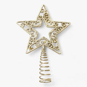home & garden : Flake Star - Gouden en Zilveren Decoraties met Glitter - Verfraai Uw Kerstboom in 3 van Pantino