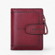 bags : Compacte Handtas voor Dames - RFID-Blokkering met Rits Zwart in Bourgondisch van Pantino