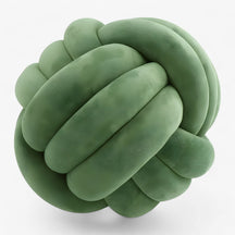 home & garden : Ronde Knoop Kussen - Knus en Decoratief - Beige in Groen van Pantino