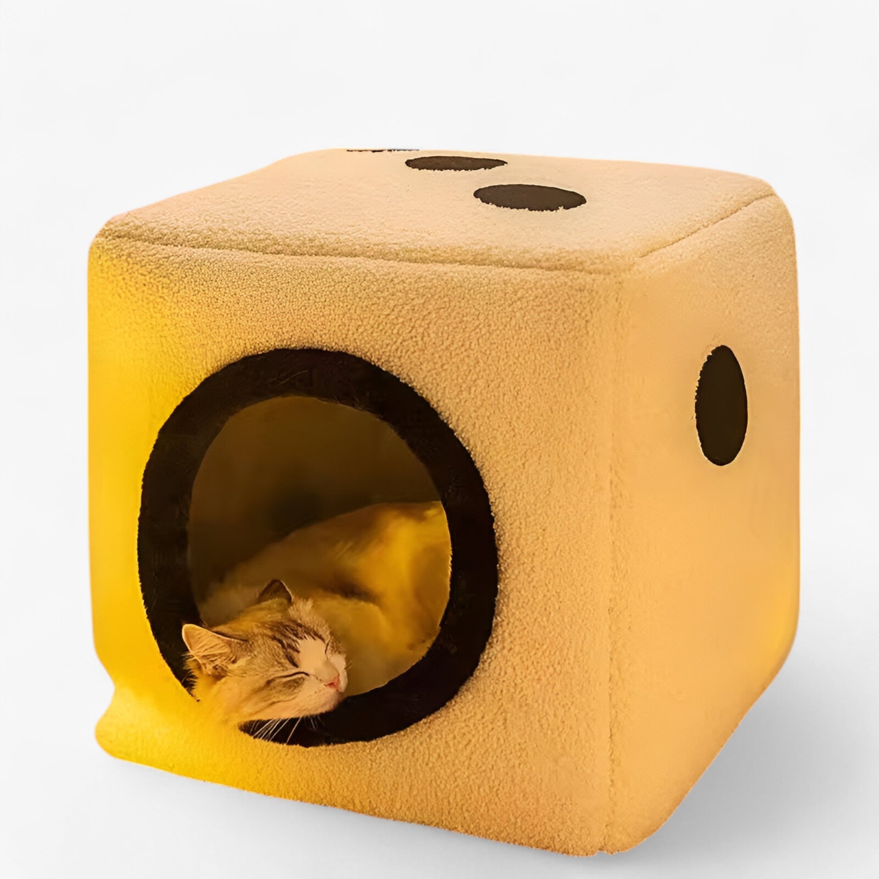pets : Dobbelsteen Kattenhuis - Warm, Zacht en Opvouwbaar Nest - Zwart in van Pantino