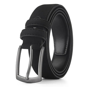 Belt : Riem Heren Zwart - Luxe Suède - Verfijnd, Duurzaam, Stijlvol in Zwart van Pantino