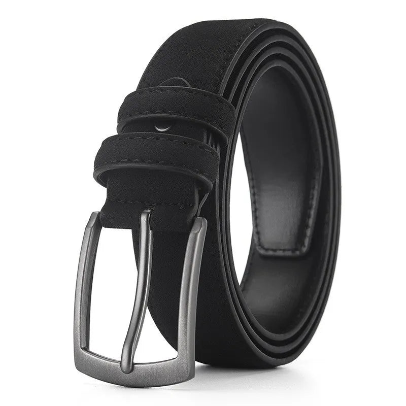Belt : Riem Heren Zwart - Luxe Suède - Verfijnd, Duurzaam, Stijlvol in Zwart van Pantino