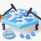 Jouet interactif brise-glace - Jeu amusant avec tapotement et démontage - Bleu