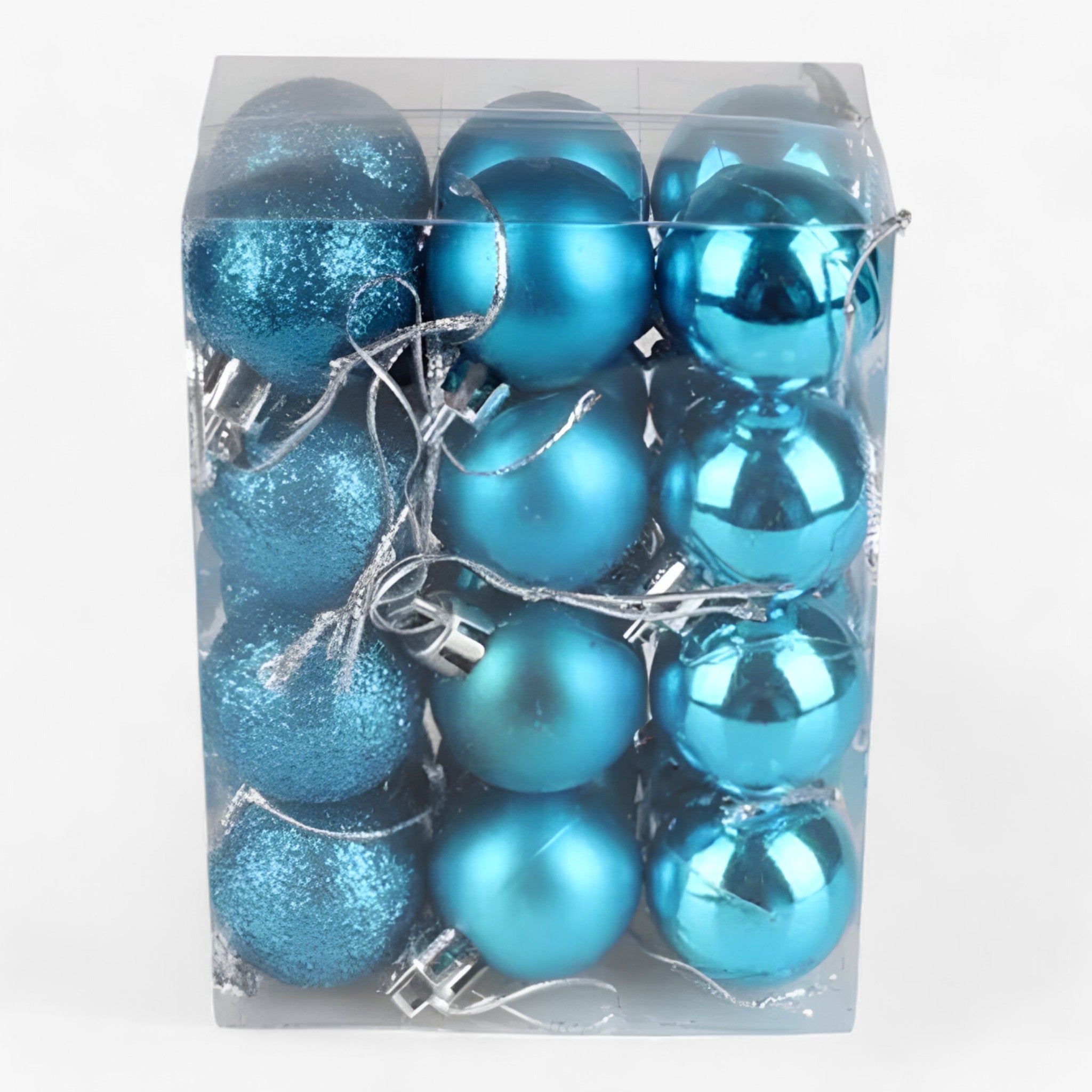 home & garden : Set van 24 Plastic Bollen - Gouden, Rode en Roze Decoraties in Luchblauw van Pantino