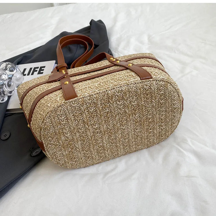 bags : Straw Bag Black - Tas in van Pantino