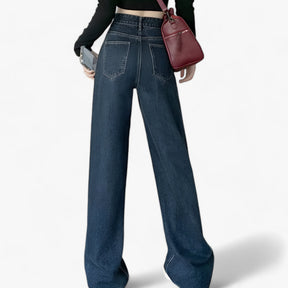 Jeans : Denim met Wijde Pijpen - Klassieke Pasvorm en Dagelijks Comfort - Zwart in van Pantino
