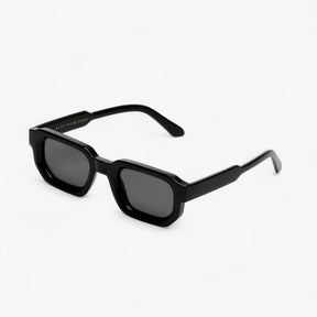 Sunglasses : Zonnebril unisex geel vierkant - Trendy UV400 bescherming voor dames en heren in 4-zwart van Pantino