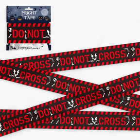 Party Decoration : Bandeau Waarschuwing Skull Halloween - Angstaanjagende Decoratie voor Feesten - Rood 9M in Zwart rood 6M van Pantino