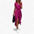 Elegante damesjurk Nery met diepe V-hals, Casual zomeravondjurk