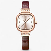 watches : Luxe Horloge voor Dames - Waterbestendig met Diamante Accenten in Koffie van Pantino