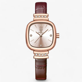 watches : Luxe Horloge voor Dames - Waterbestendig met Diamante Accenten in Koffie van Pantino