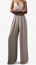 Elegant dames jumpsuit met spaghettibandjes en zachte palazzobroek