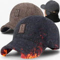 Cap Heren Zwarte Warme Wol - Warme Wintercap met Oorkleppen