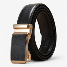 Belt : Automatische Riem met Gouden Lus Dames - Zwart in Zwart van Pantino