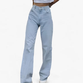 Pants : Broek met Wijde Pijpen - Eenvoudig en Elegant - Donkerblauw in van Pantino